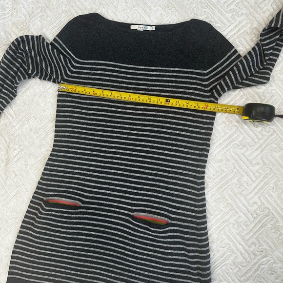 Boden Sweater Dress Striped - Long Sleeve Women's - Size US 8 Front Pockets Gray - Picture 4 of 10